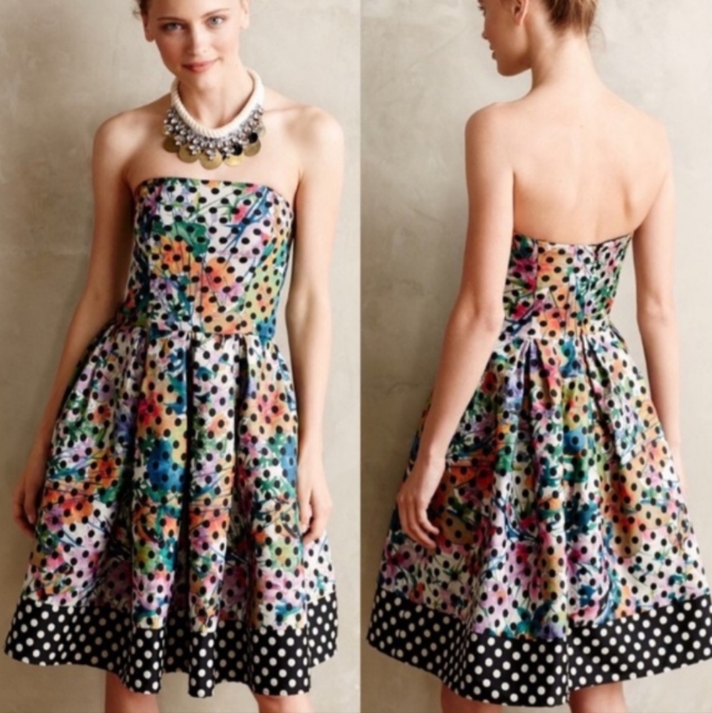 Anthropologie Corey Lynn Calter Floral Dot Tube Dress 4